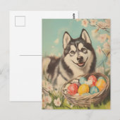Malamute  Easter Briefkaart (Voorkant / Achterkant)
