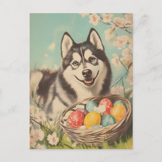 Malamute  Easter Briefkaart (Voorkant)