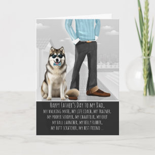 Malamute en papa van Vaderdag voor honden Feestdagen Kaart