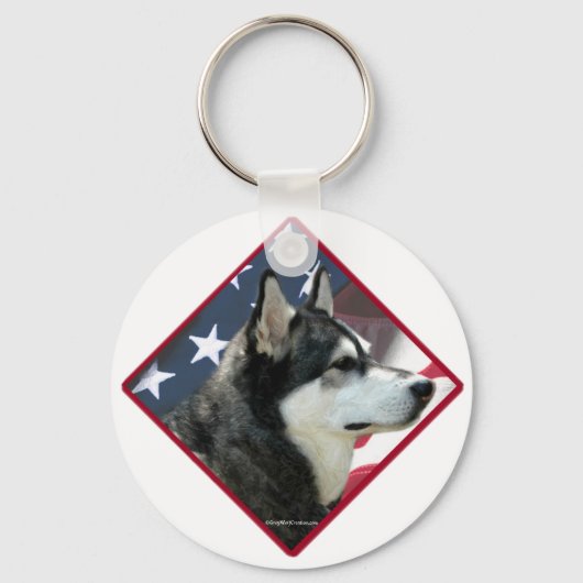 Malamute Flag Sleutelhanger uit Alaska (Voorkant)