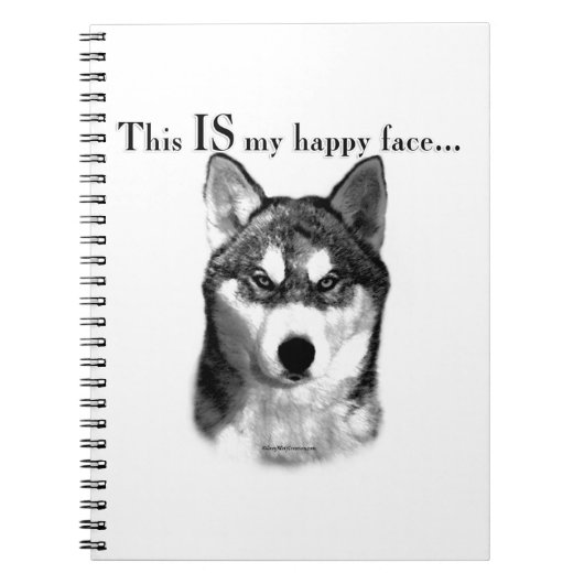Malamute Happy Face Notitieboek (Voorkant)