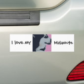 Malamute hond Pop Art Bumpersticker (Op auto)