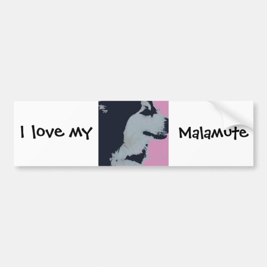 Malamute hond Pop Art Bumpersticker (Voorkant)