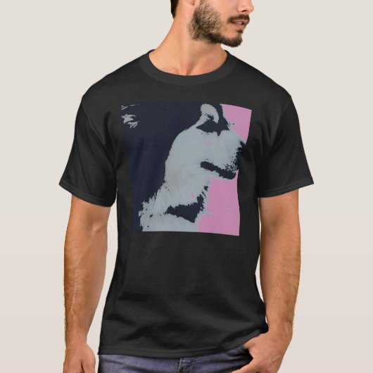 Malamute Hond Pop Art T-shirt (Voorkant)