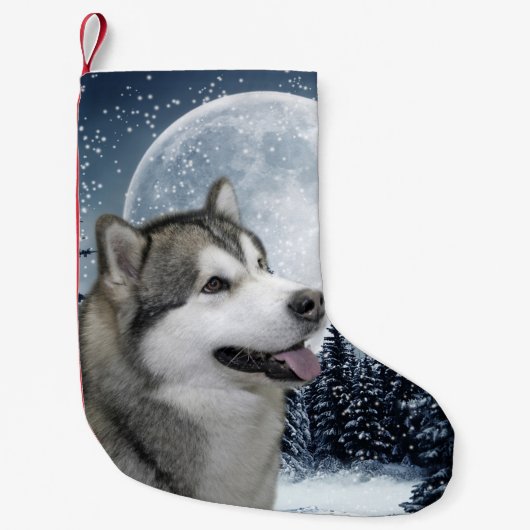 Malamute kerststop kleine kerstsok (Voorkant)