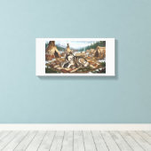Malamute Moeder Versie 1 Canvas Afdruk (Insitu (Houten vloer))