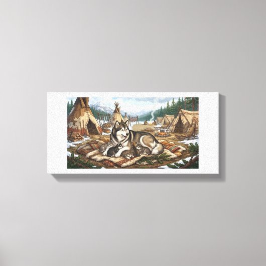 Malamute Moeder Versie 1 Canvas Afdruk (Voorkant)