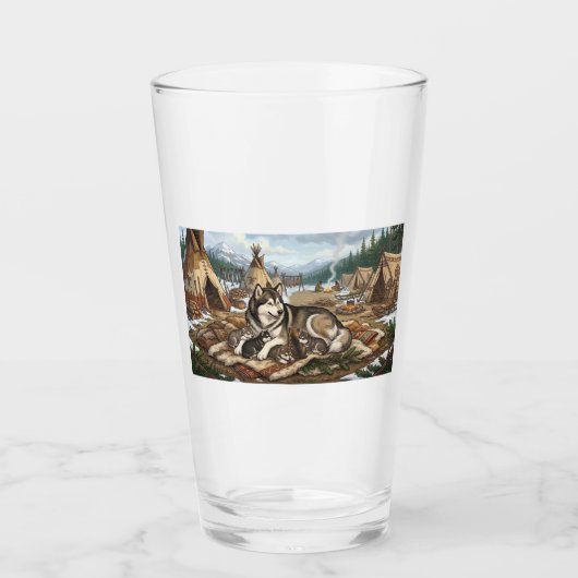 Malamute Moeder Versie 1 Glas (Voorkant)