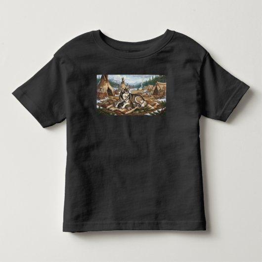 Malamute Moeder Versie 1 Kinder Shirts (Voorkant)
