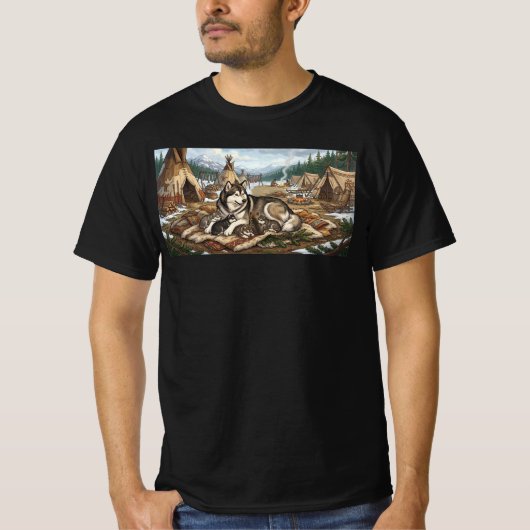 Malamute Moeder Versie 1 T-shirt (Voorkant)