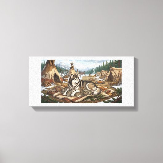 Malamute Moeder Versie 2 Canvas Afdruk (Voorkant)
