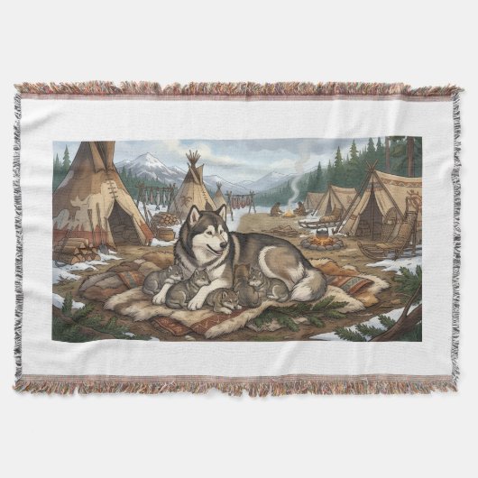 Malamute Moeder Versie 2 Deken (Voorkant)