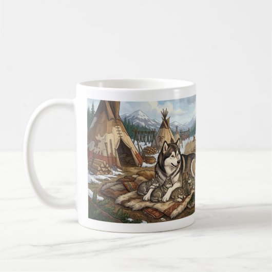 Malamute Moeder Versie 2 Koffiemok (Links)