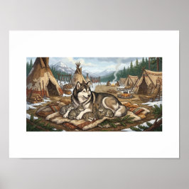 Malamute Moeder Versie 2 Poster
