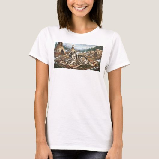 Malamute Moeder Versie 2 T-shirt (Voorkant)