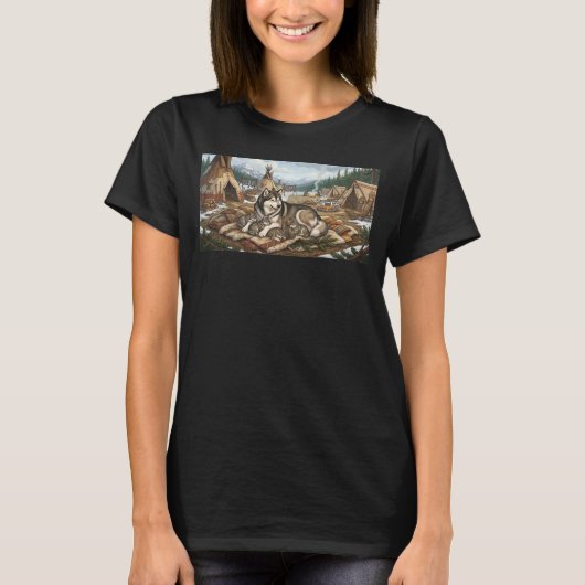 Malamute Moeder Versie 2 T-shirt (Voorkant)