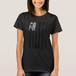 Malamute Mom USA Vlag Alaskan Malamute Eigenaar Hu T-shirt