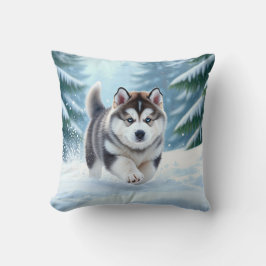 Malamute Pup in de Sneeuw Kussen