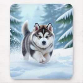 Malamute Pup in de Sneeuw Muismat