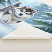 Malamute Pup in de Sneeuw Sherpa Deken (3/4)