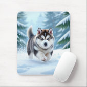 Malamute Pup in the Snow Muismat (Met muis)