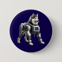Malamute Robot Knop Ronde Button 5,7 Cm