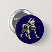 Malamute Robot Knop Ronde Button 5,7 Cm (Voorkant /achterkant)