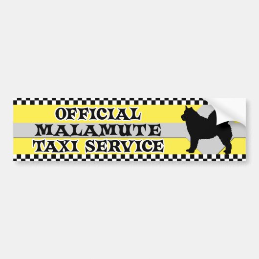 Malamute Taxi Service Bumpersticker (Voorkant)