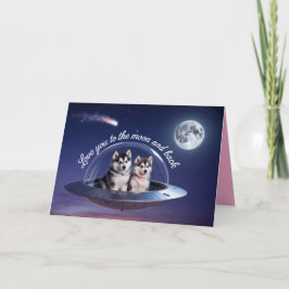 Malamute Valentine Card Feestdagen Kaart