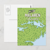 Mälaren Zweden Briefkaart (Voorkant / Achterkant)
