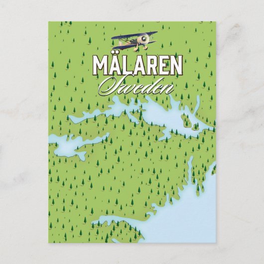 Mälaren Zweden Briefkaart (Voorkant)