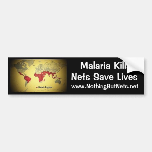 Malaria Doodt, Netten Redden Levens Bumpersticker (Voorkant)