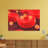 Malaria parasieten in rode bloedcellen canvas afdruk (Insitu (Woonkamer))