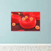 Malaria parasieten in rode bloedcellen canvas afdruk (Insitu (Houten vloer))