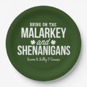 Malarkey & Shenanigans Aangepaste papieren Borden Papieren Bordje (Voorkant)