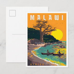 Malawi Afrika Vintage Reizen Briefkaart