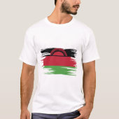 Malawi Flag Brush Art T-shirt (Voorkant)