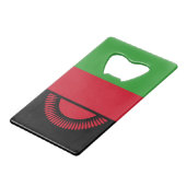 Malawi Flag Creditkaart Flessenopener (Voorkant Gekanteld)