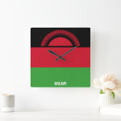 Malawi Flag Dazzling Patriotic Vierkante Klok (Huis)