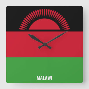 Malawi Flag Dazzling Patriotic Vierkante Klok