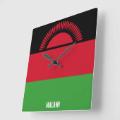 Malawi Flag Dazzling Patriotic Vierkante Klok (Hoek)