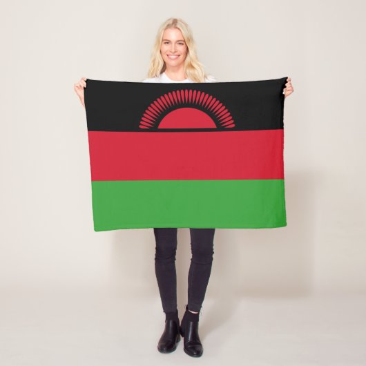 Malawi Flag Fleece Deken (In situ)