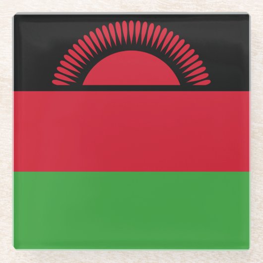 Malawi Flag Glazen Onderzetter (Voorkant)