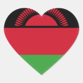 Malawi Flag Hart Sticker (Voorkant)