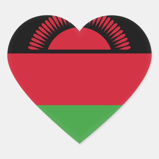 Malawi Flag Hart Sticker (Voorkant)