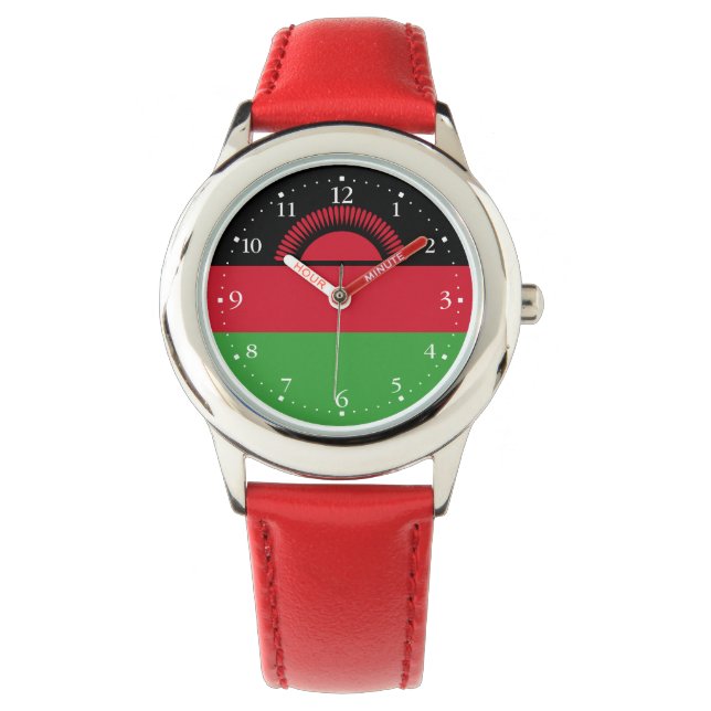 Malawi Flag Horloge (Voorkant)