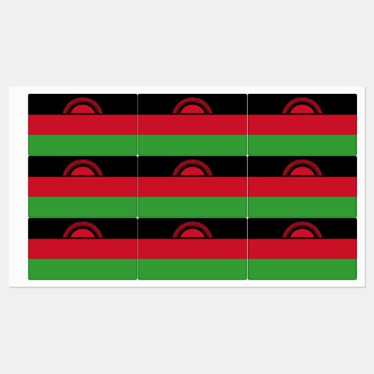 Malawi Flag Labels (Vel)