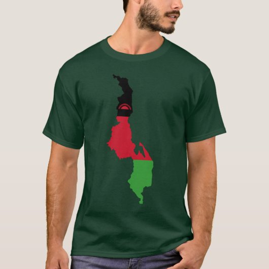 Malawi Flag Map T-shirt (Voorkant)