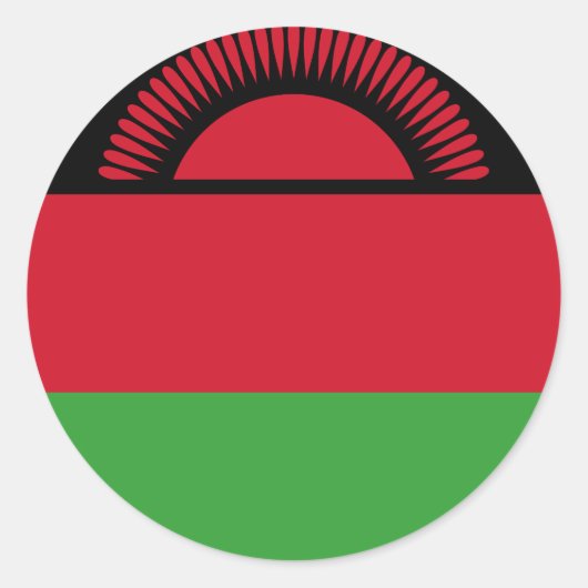 Malawi Flag Ronde Sticker (Voorkant)