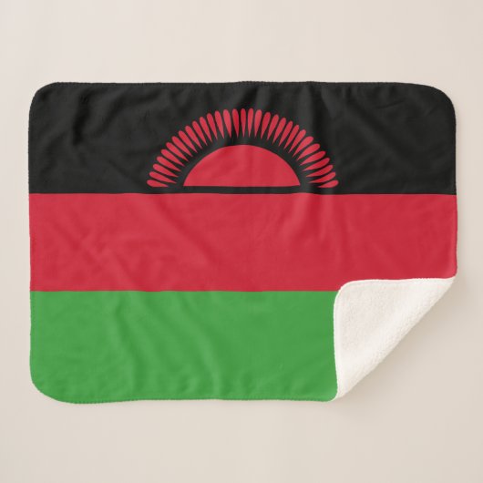 Malawi Flag Sherpa Deken (Voorkant (horizontaal))